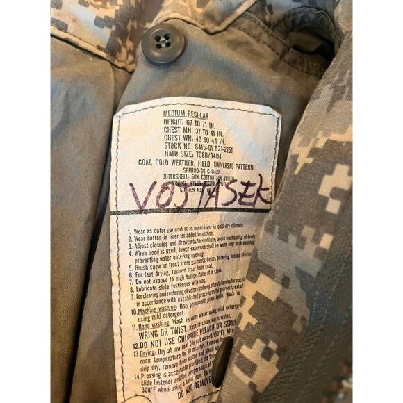 US Military Digital Camo Hooded Jacket Men M Field Coat Universal Pattern Stains - Picture 2 of 10